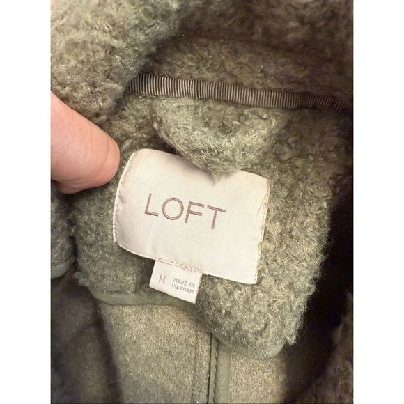 Loft Grey Double Breasted Teddy Notched Lapel Trench Coat Size Medium - Picture 4 of 6